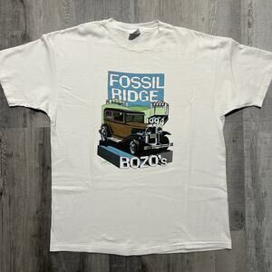 VTG Fossil Ridge Bozos 1994 White Classic Car T Shirt Hot Rod 30s Ford Model A